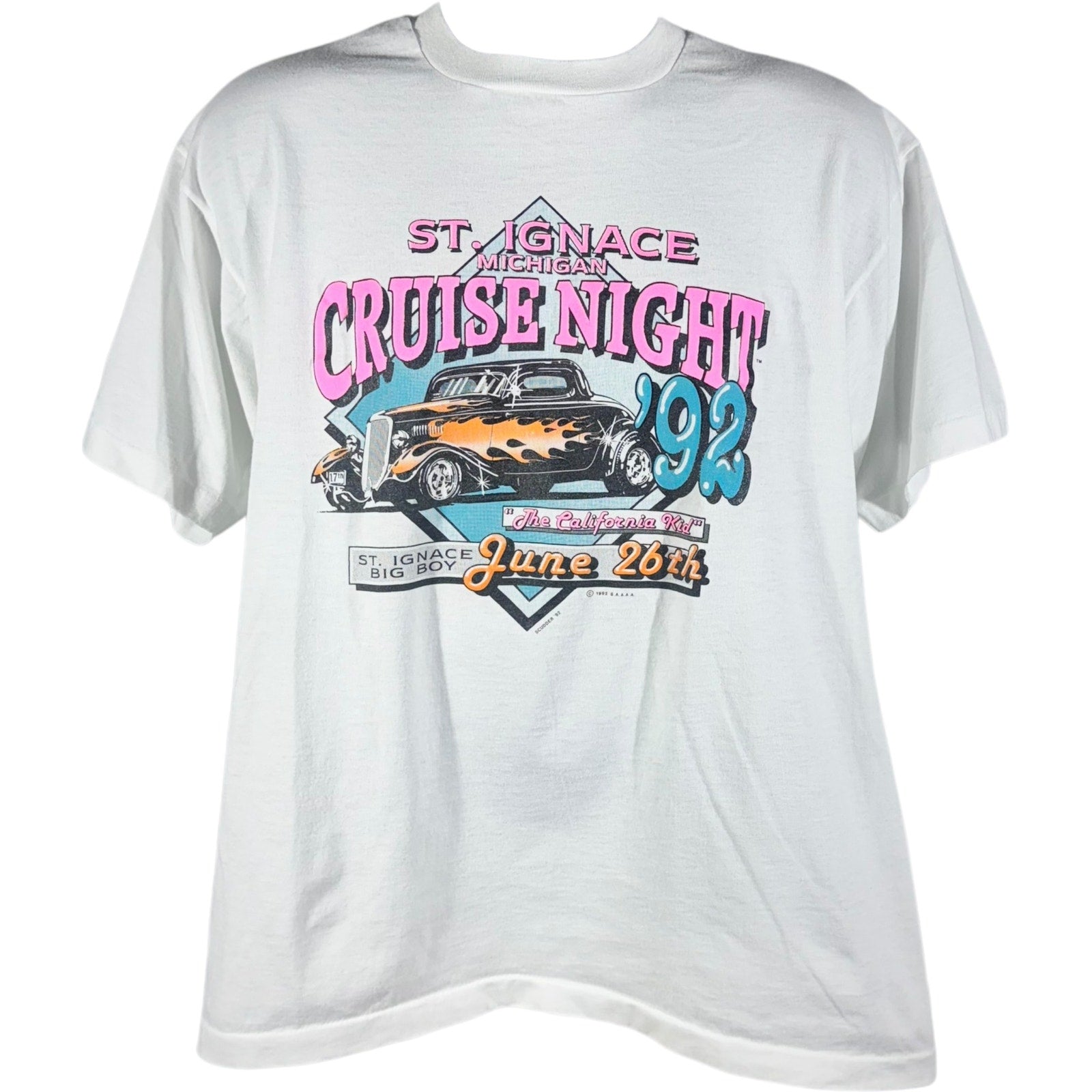 Vintage St. Ignace Michigan Cruise Night Classic Car Tee '92