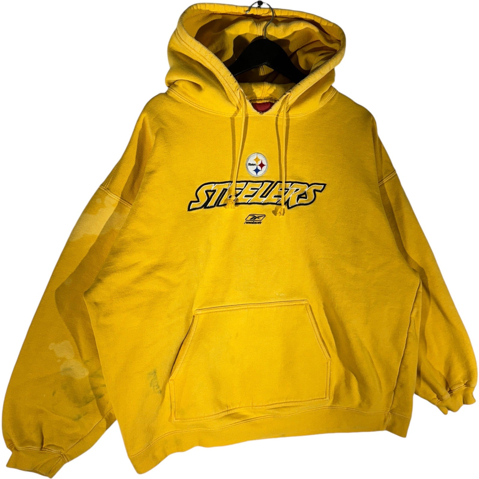 Vintage Reebok Pittsburgh Steelers NFL Spellout Hoodie