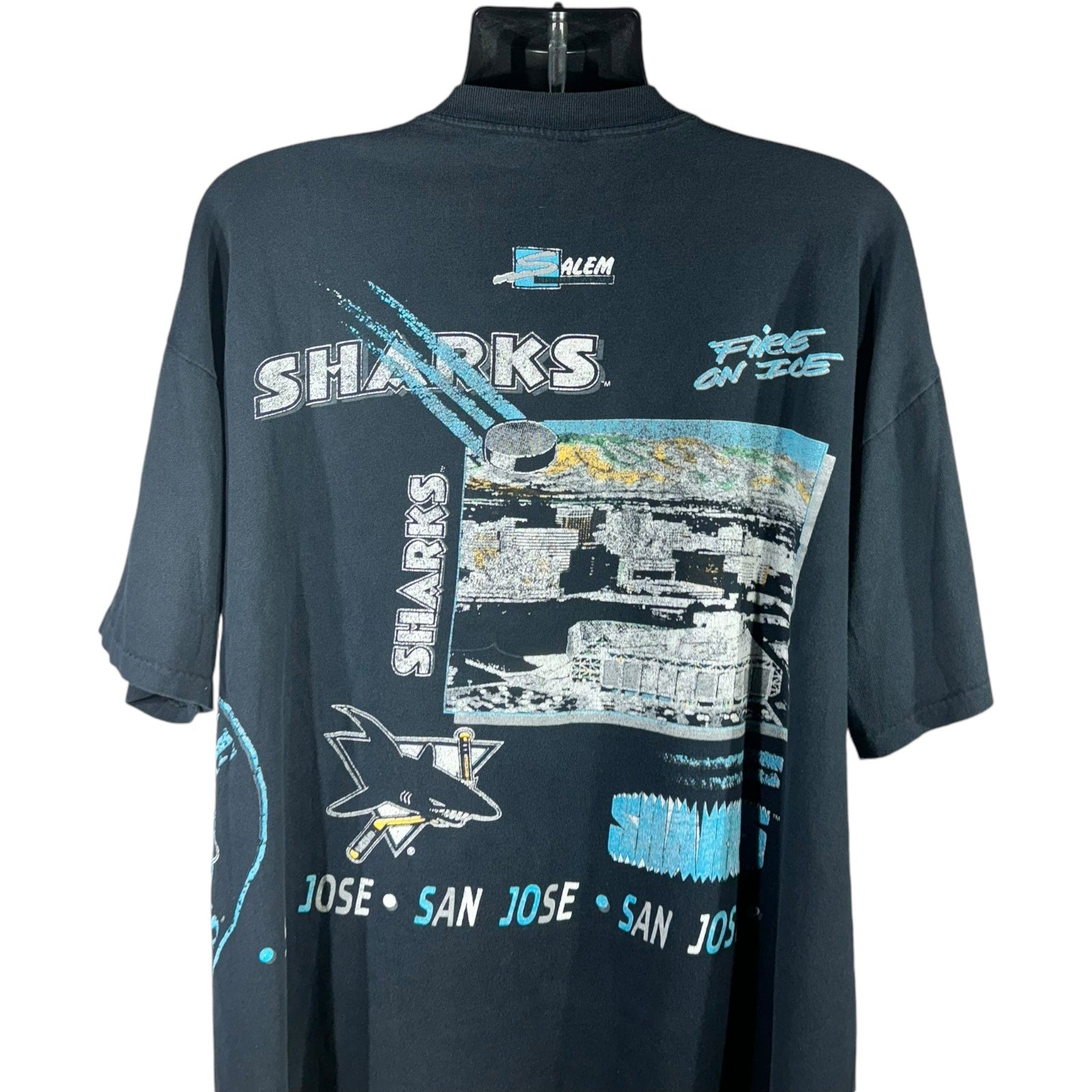 Vintage San Jose Sharks NHL AOP Tee