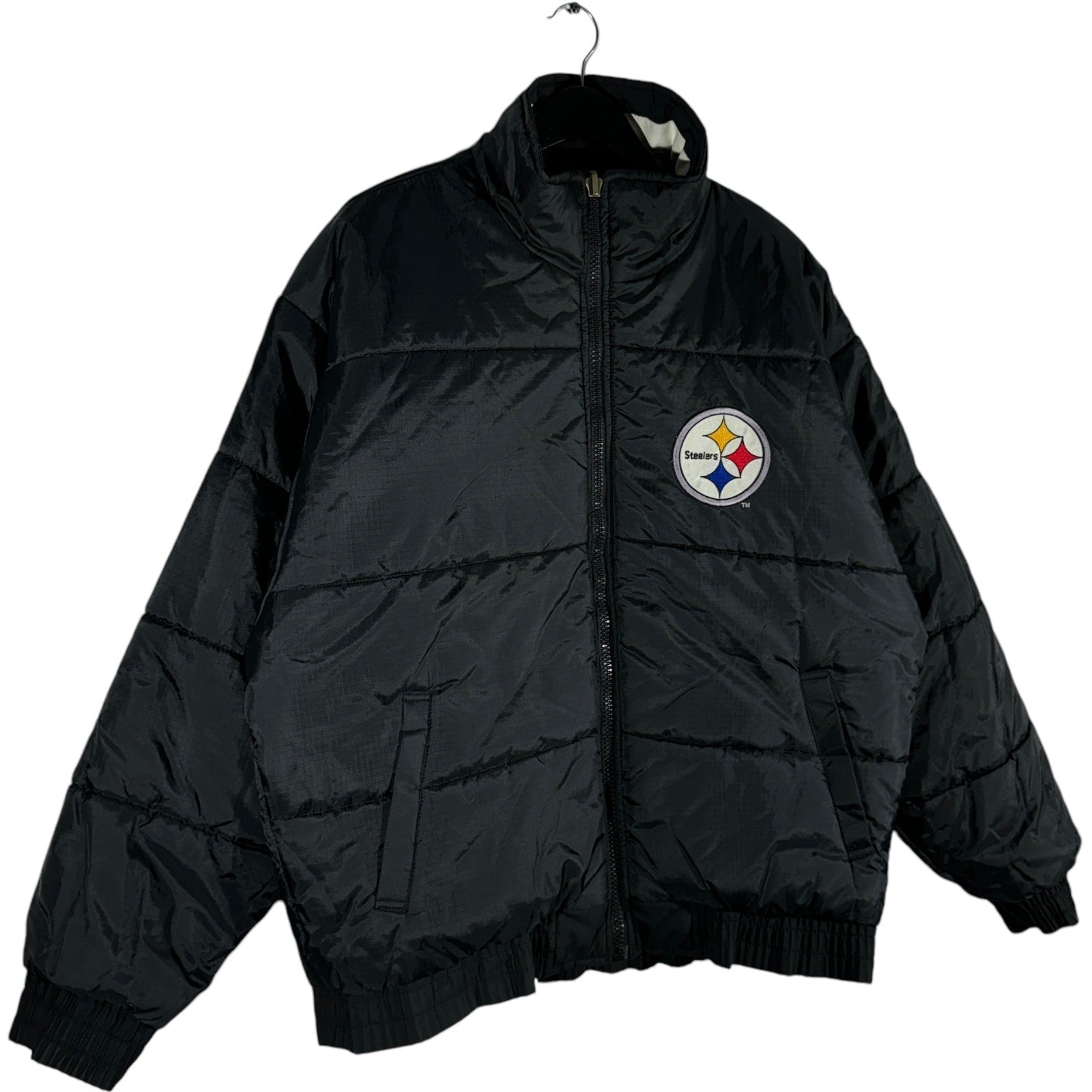 Vintage Pro Player Pittsburgh Steelers NFL Reversible Puffer Jacket