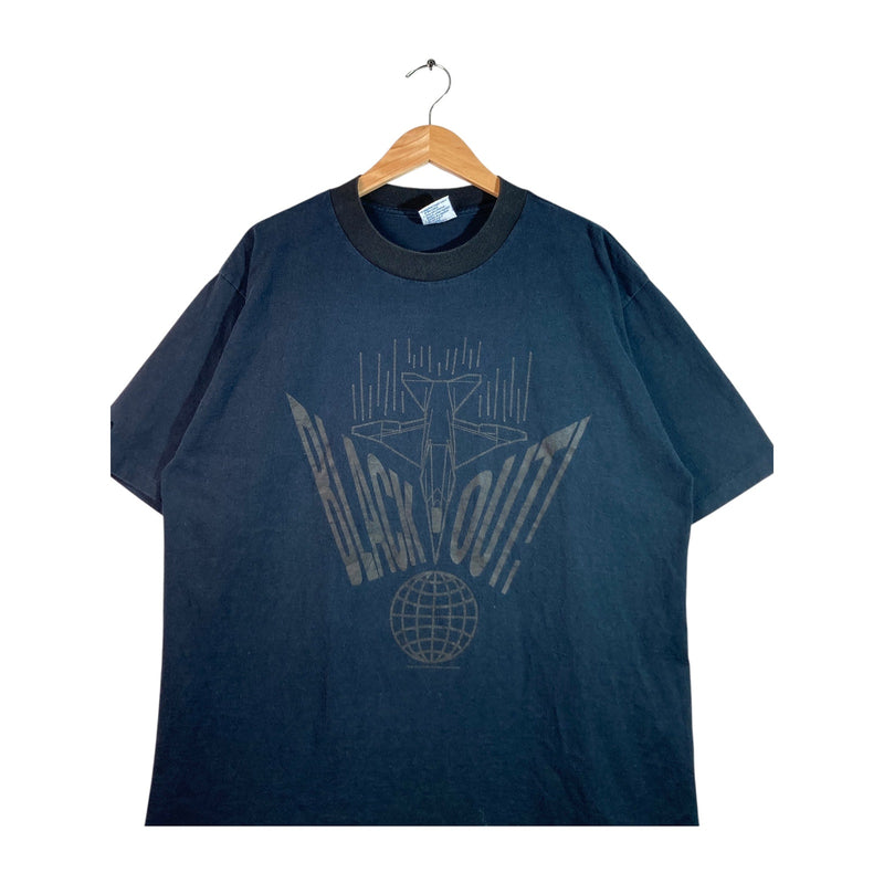 Vintage Black Out Stealth Bomber Plane Graphic T-Shirt