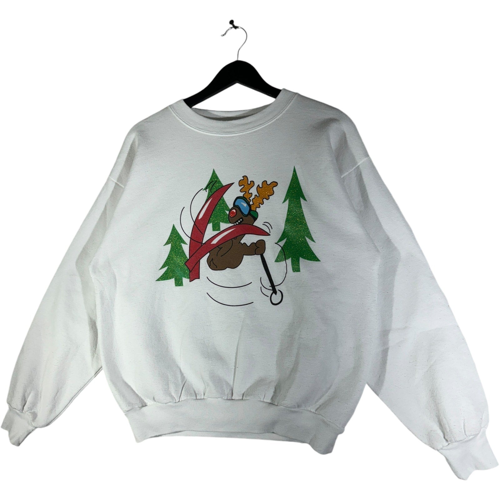 Vintage Skiing Reindeer Crewneck