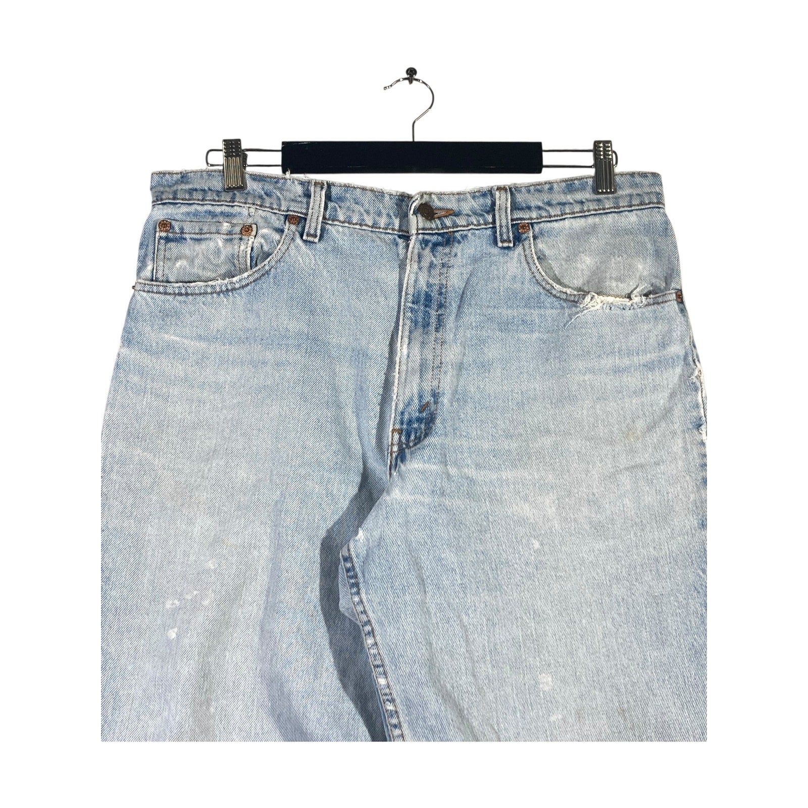 Vintage Levi's 550 Relaxed Fit Hemmed Distressed Denim Shorts 36