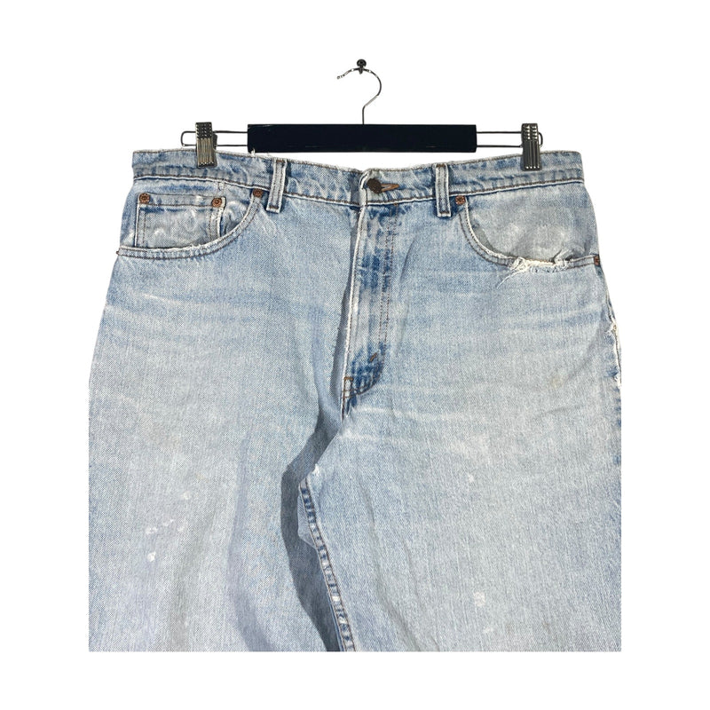 Vintage Levi's 550 Relaxed Fit Hemmed Distressed Denim Shorts 36