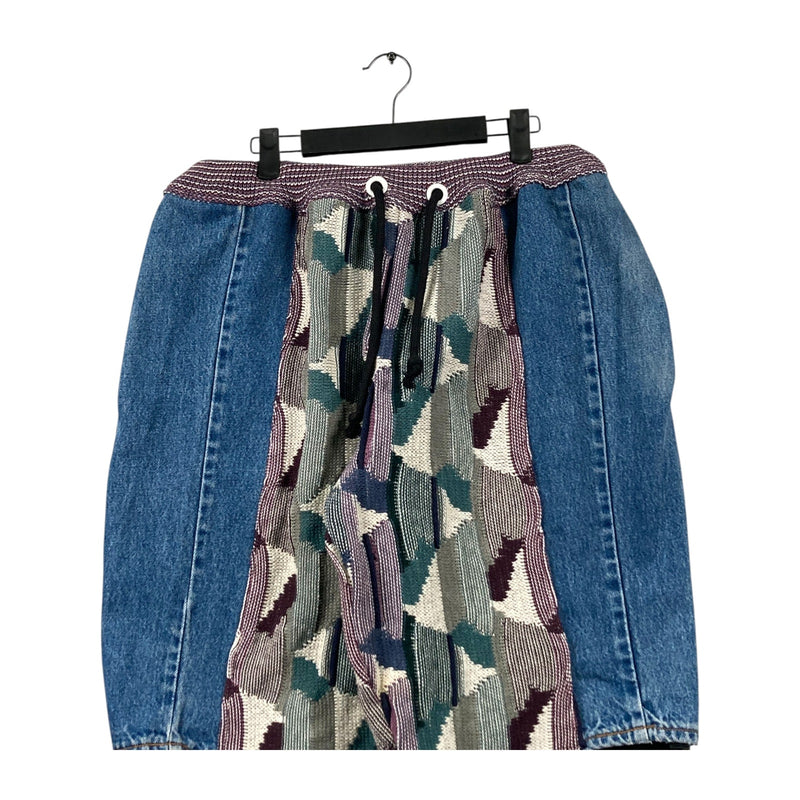 Vintage Denim Cut & Sew Knitted Patchwork Shorts 34
