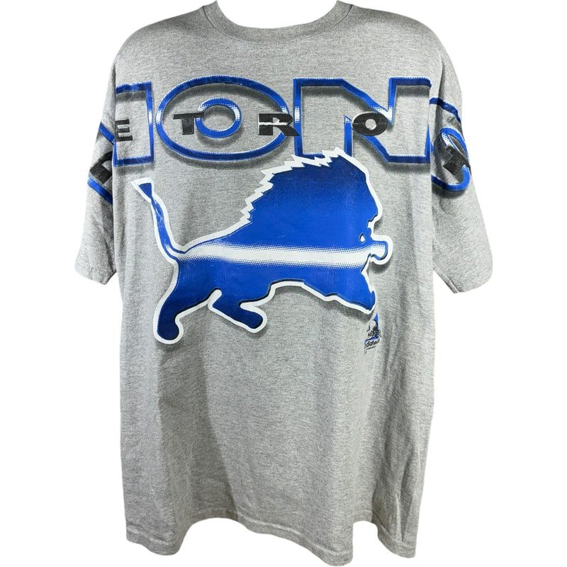 Vintage Detroit Lions Logo Spellout NFL Tee 90s