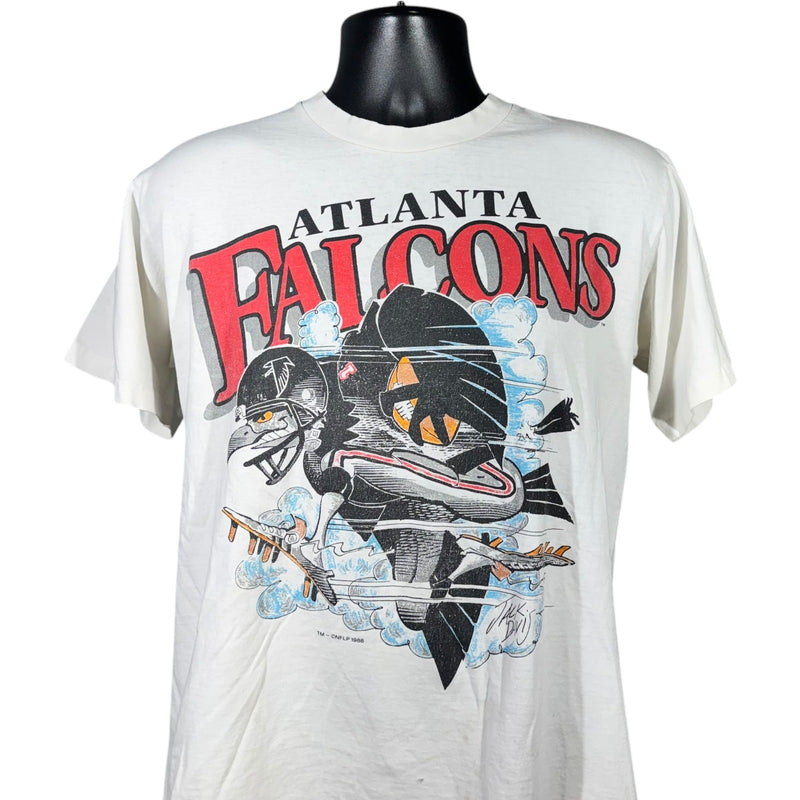 Vintage Nutmeg Atlanta Falcons Mascot Art NFL Tee 90s