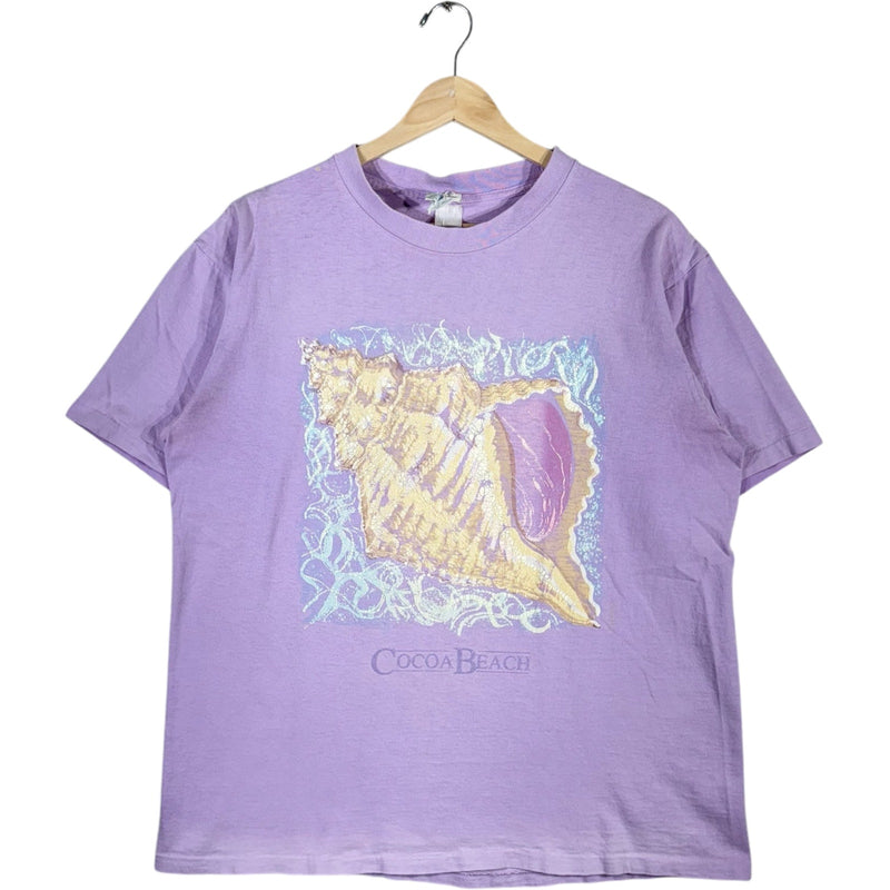 Vintage Cocoa Beach Conch Shell Art Souvenir Tee