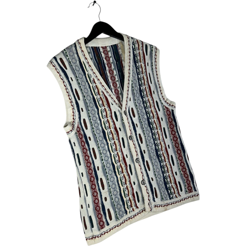 Vintage 3D Knit Button Down Sweater Vest