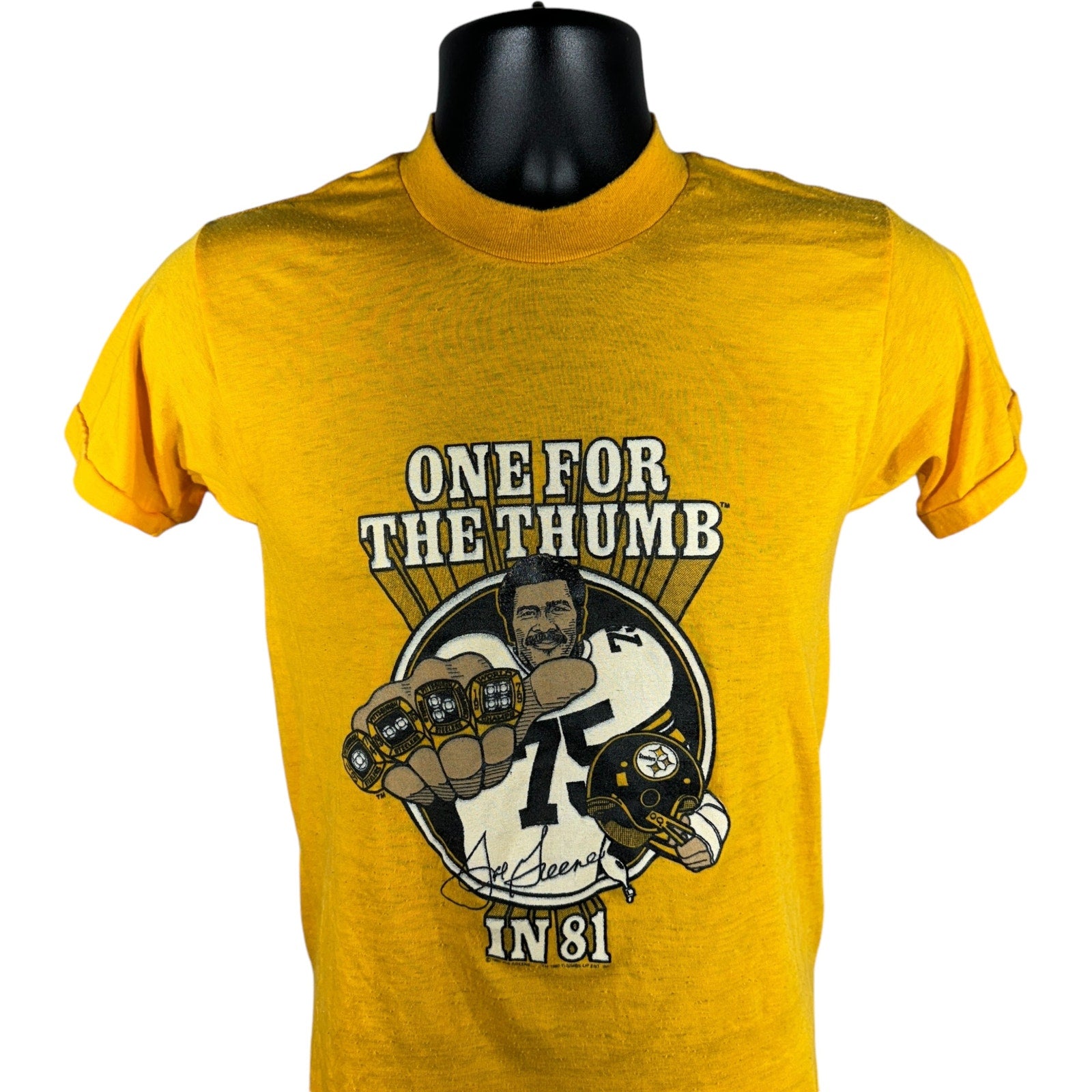 Vintage Pittsburgh Steelers Joe Greene "One For The Thumb" Tee 80s