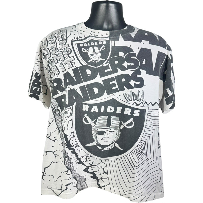 Vintage Los Angeles Raiders NFL All Over Print Tee