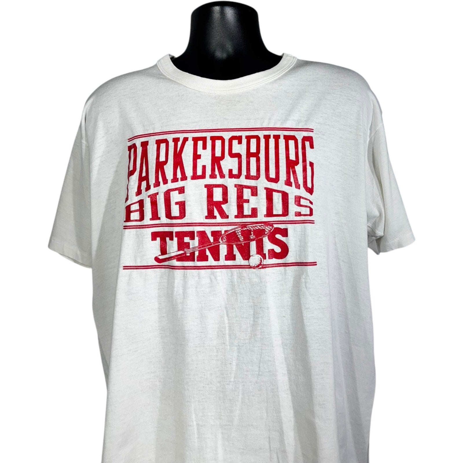 Vintage Russell Parkersburg Big Reds Tennis Spellout Tee 90s