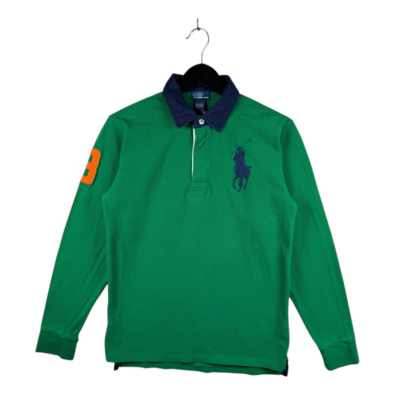 Vintage Youth Polo Ralph Lauren Embroidered Long Sleeve Polo Rugby
