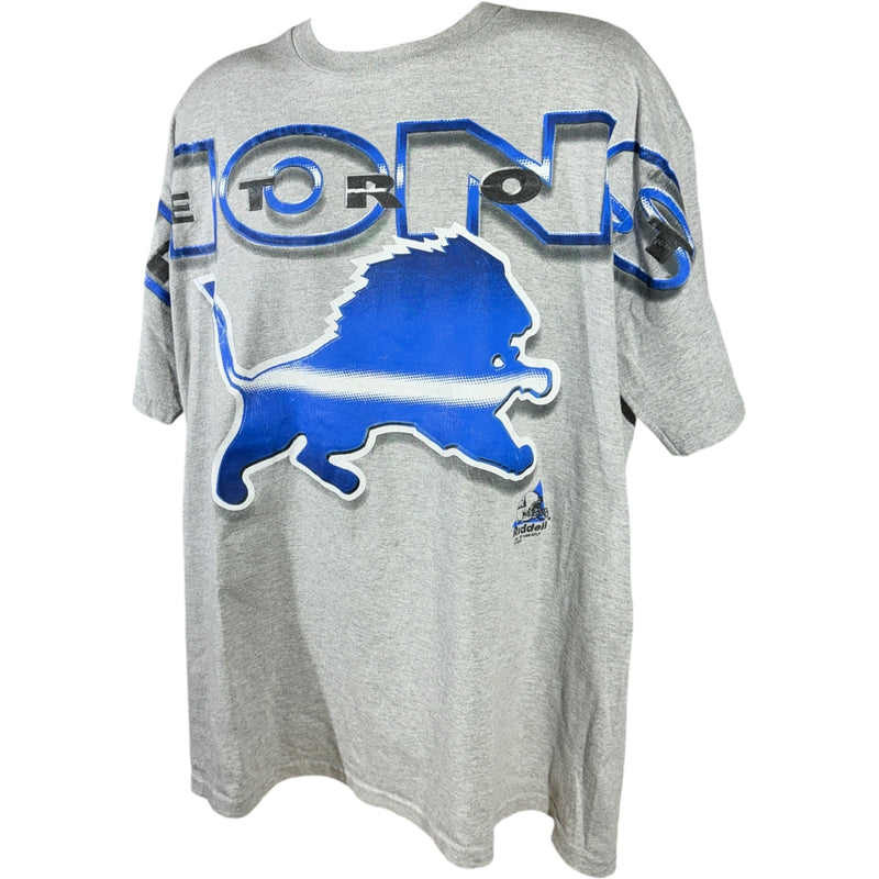 Vintage Detroit Lions Logo Spellout NFL Tee 90s