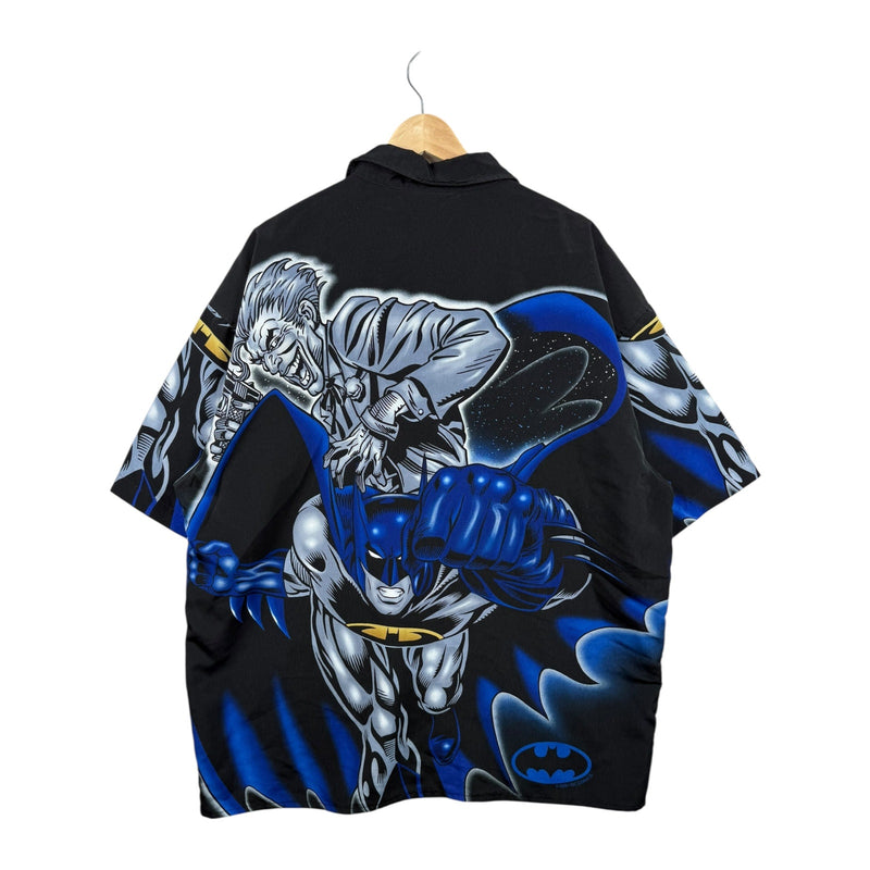 Vintage Batman Joker All Over Print Short Sleeve Button Up