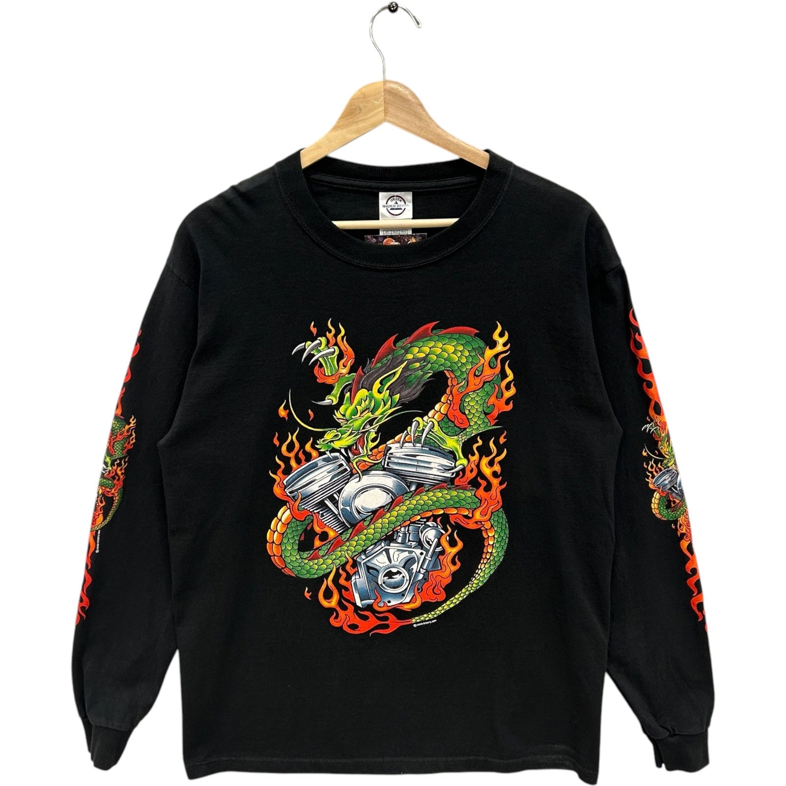 Vintage Y2K Dragon Long Sleeve Sleeve Print Tee