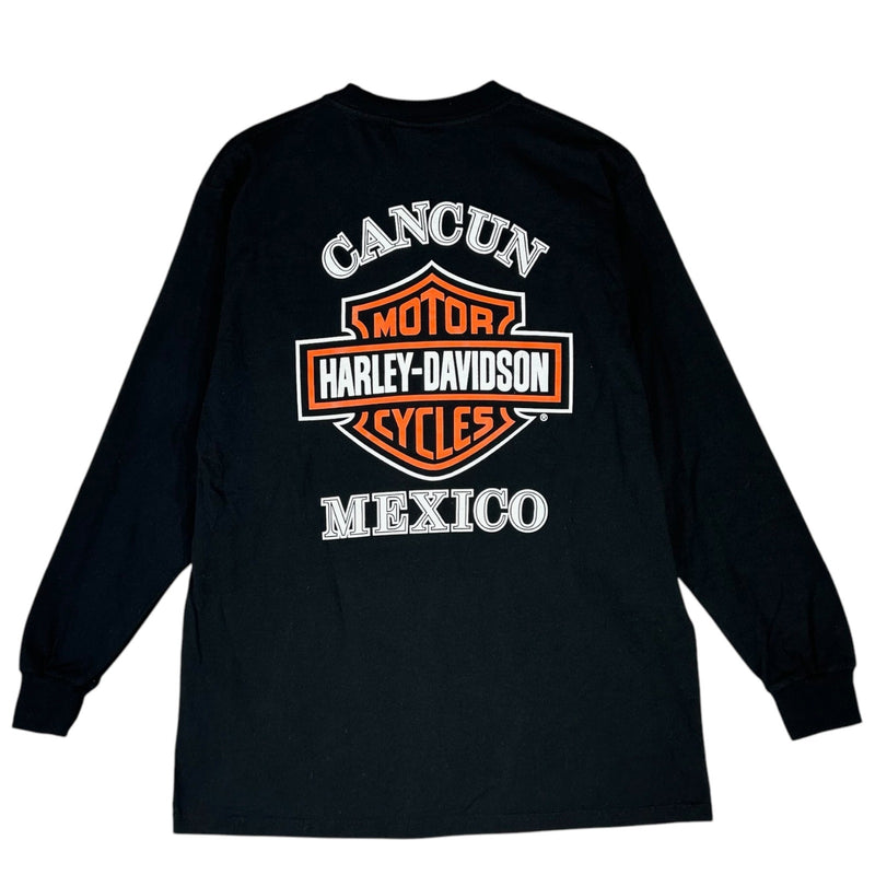 Vintage Harley Davidson Winged Logo Cancun Mexico Long Sleeve