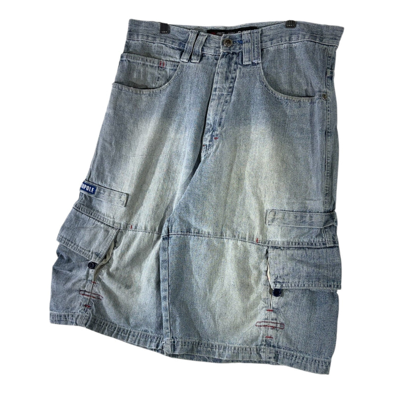 Vintage Southpole Wide Leg Denim Cargo Shorts 32
