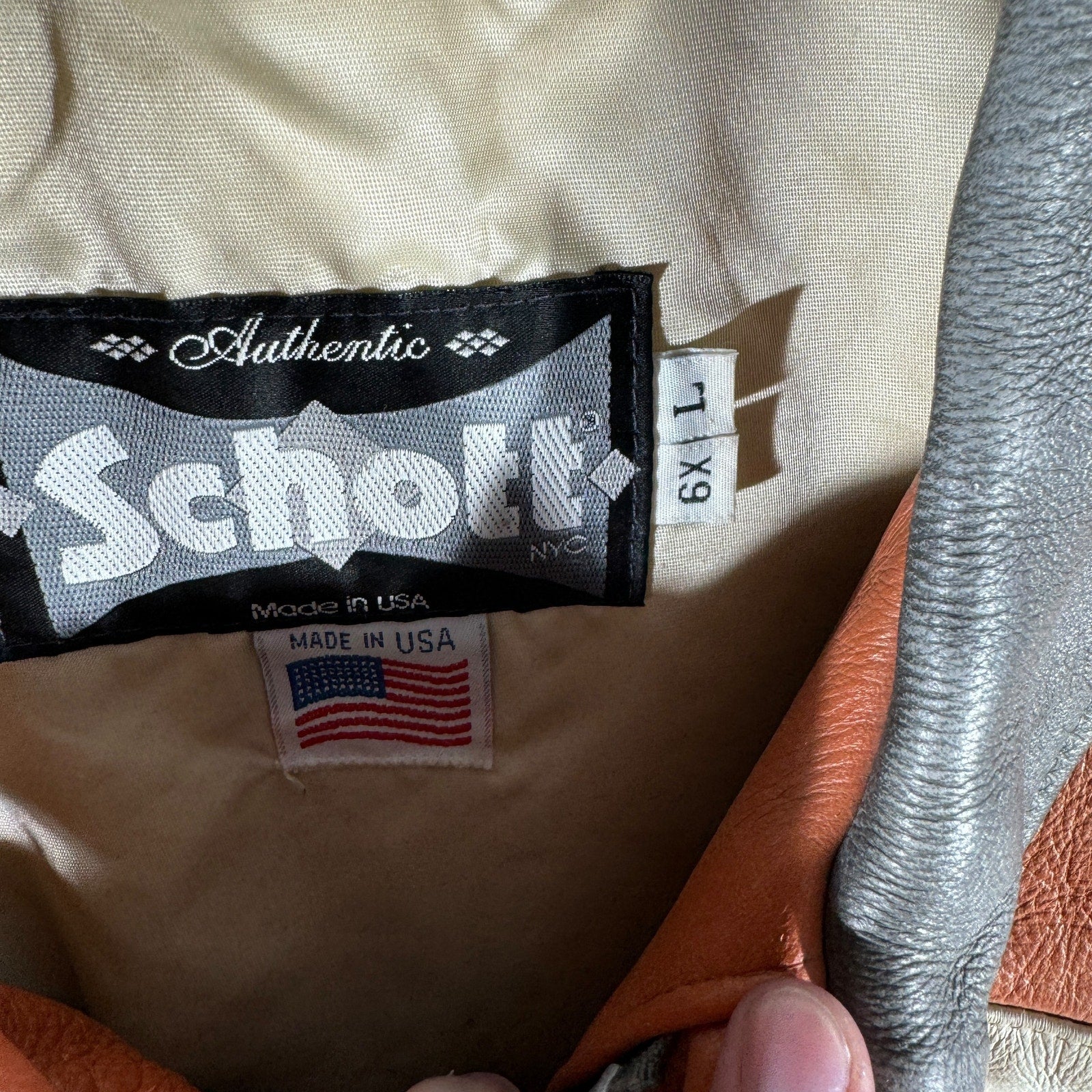 Vintage Schott NYC Leather Varsity Jacket