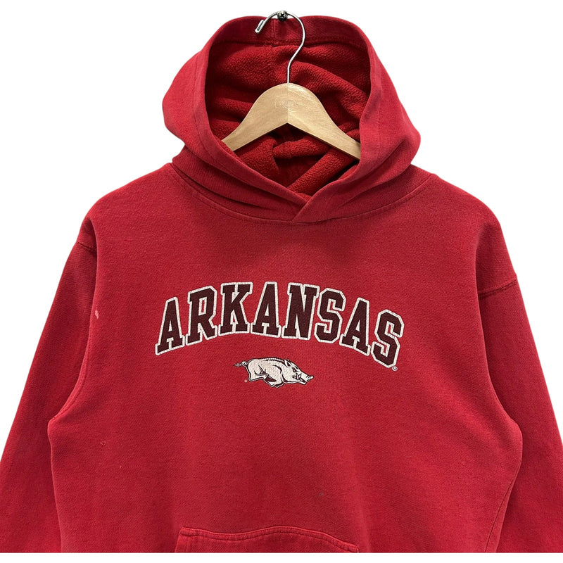 Vintage University Of Arkansas Razorback Spellout Hoodie Medium