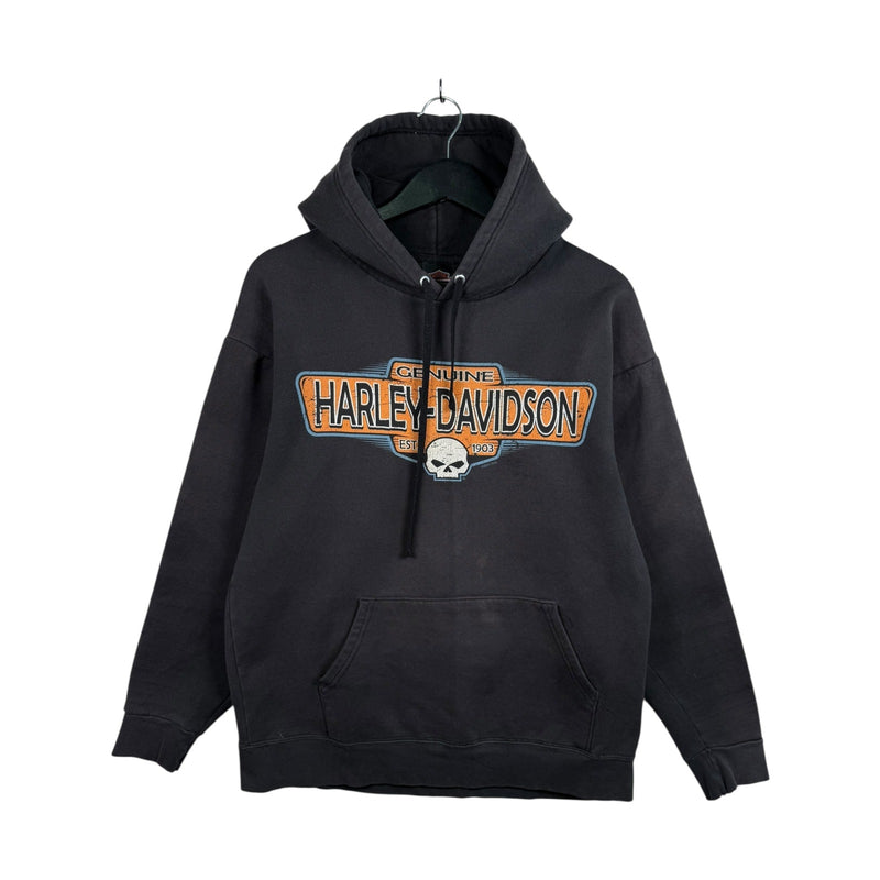 Vintage Harley Davidson Black Gold Pullover Hoodie