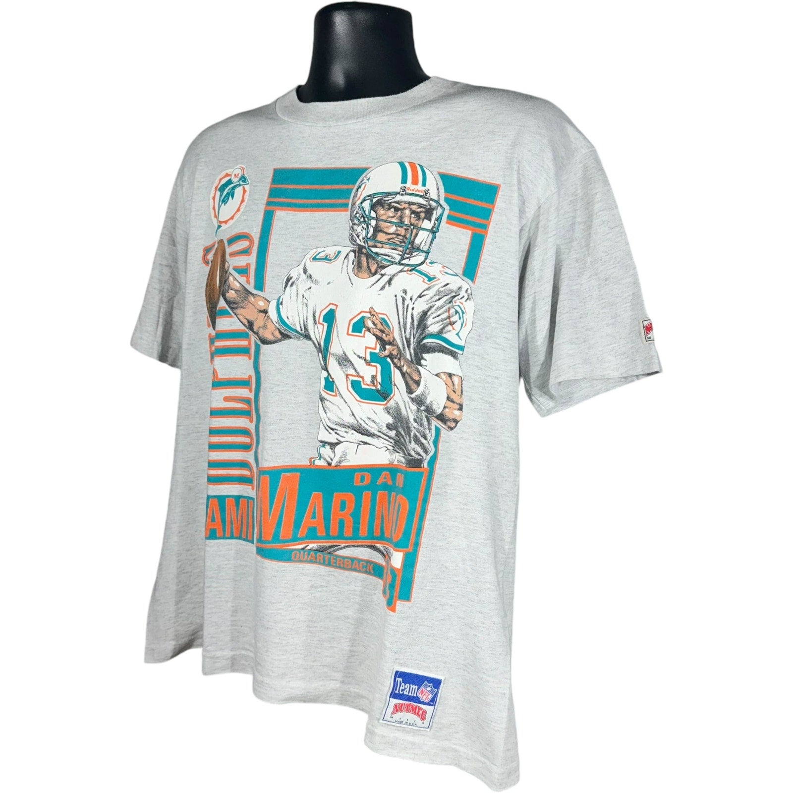 Vintage Nutmeg Miami Dolphins Dan Marino Card Tee