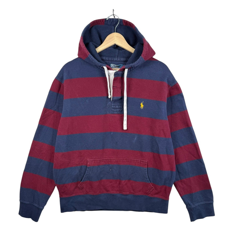Vintage Polo Ralph Lauren Striped Pullover Hooded Sweatshirt
