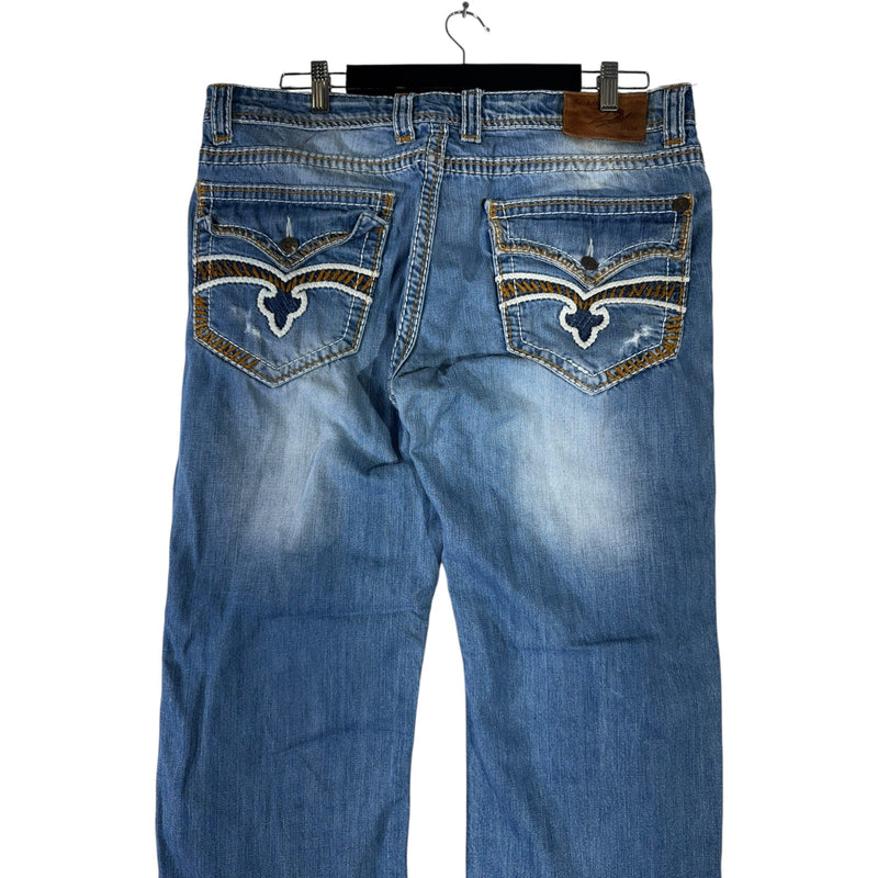 Vintage Gasparo Straight Leg Distressed Denim Jeans 38