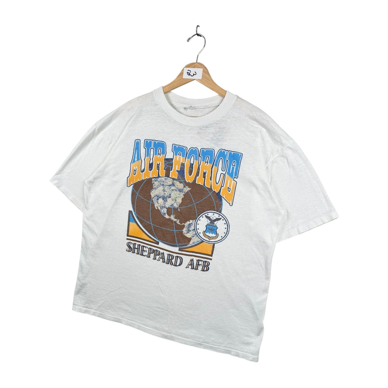 Vintage Air Force Sheppard AFB Globe Graphic Short Sleeve T-Shirt