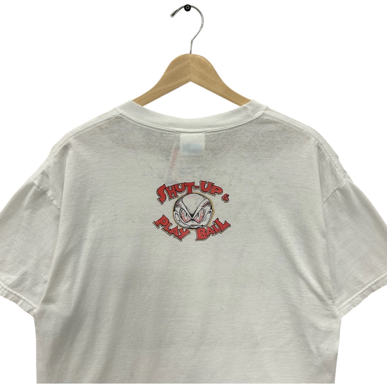 Vintage "Shut Up & Play Ball" Humor Novelty Tee