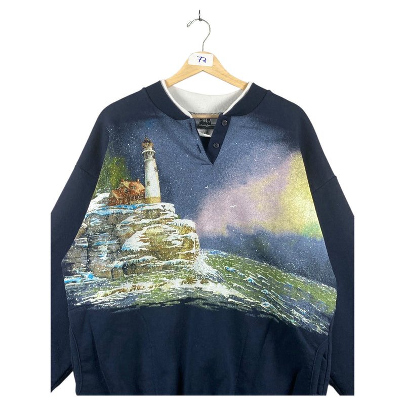 Vintage Lighthouse Henley Sweatshirt