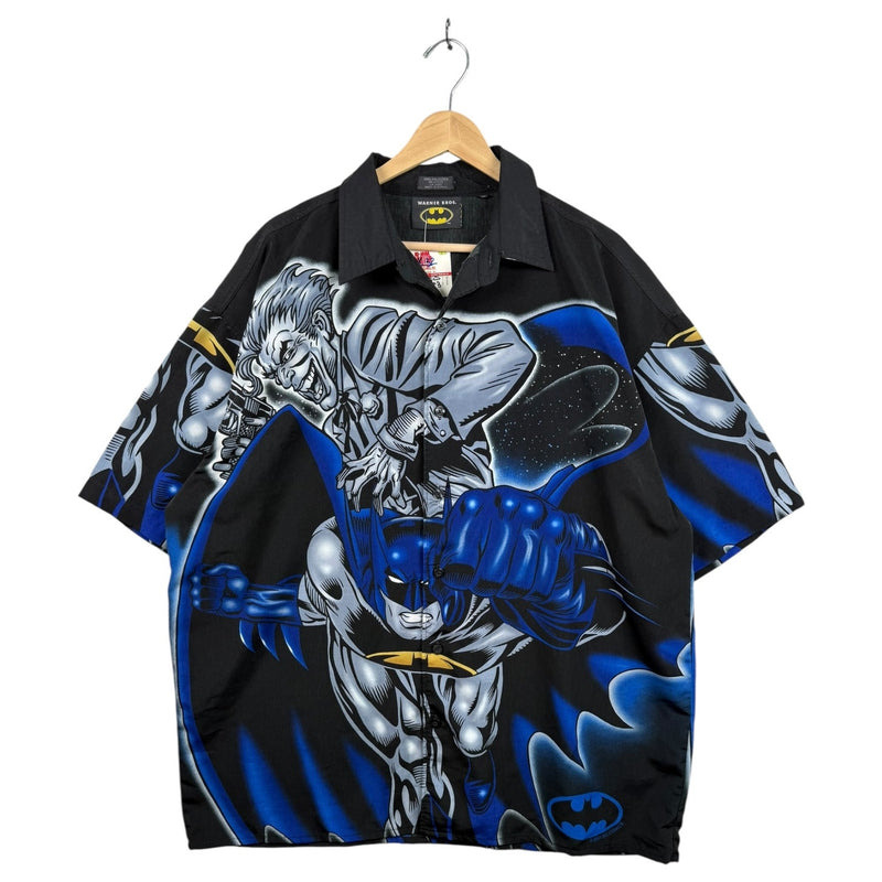 Vintage Batman Joker All Over Print Short Sleeve Button Up