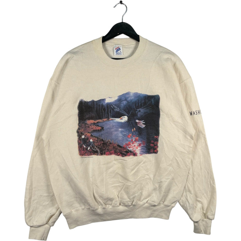 Vintage "Washington" Eagle Nature Crewneck 90s Large
