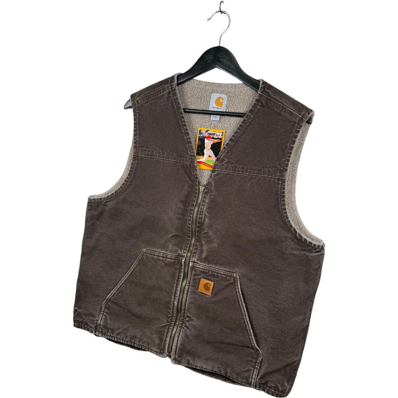 Vintage Carhartt Sherpa Lined Canvas Workwear Vest