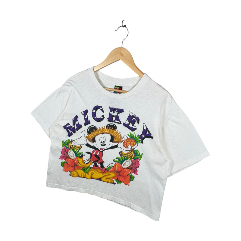 Vintage Mickey Mouse Tropical Fruit Women's Cropped T-Shirt