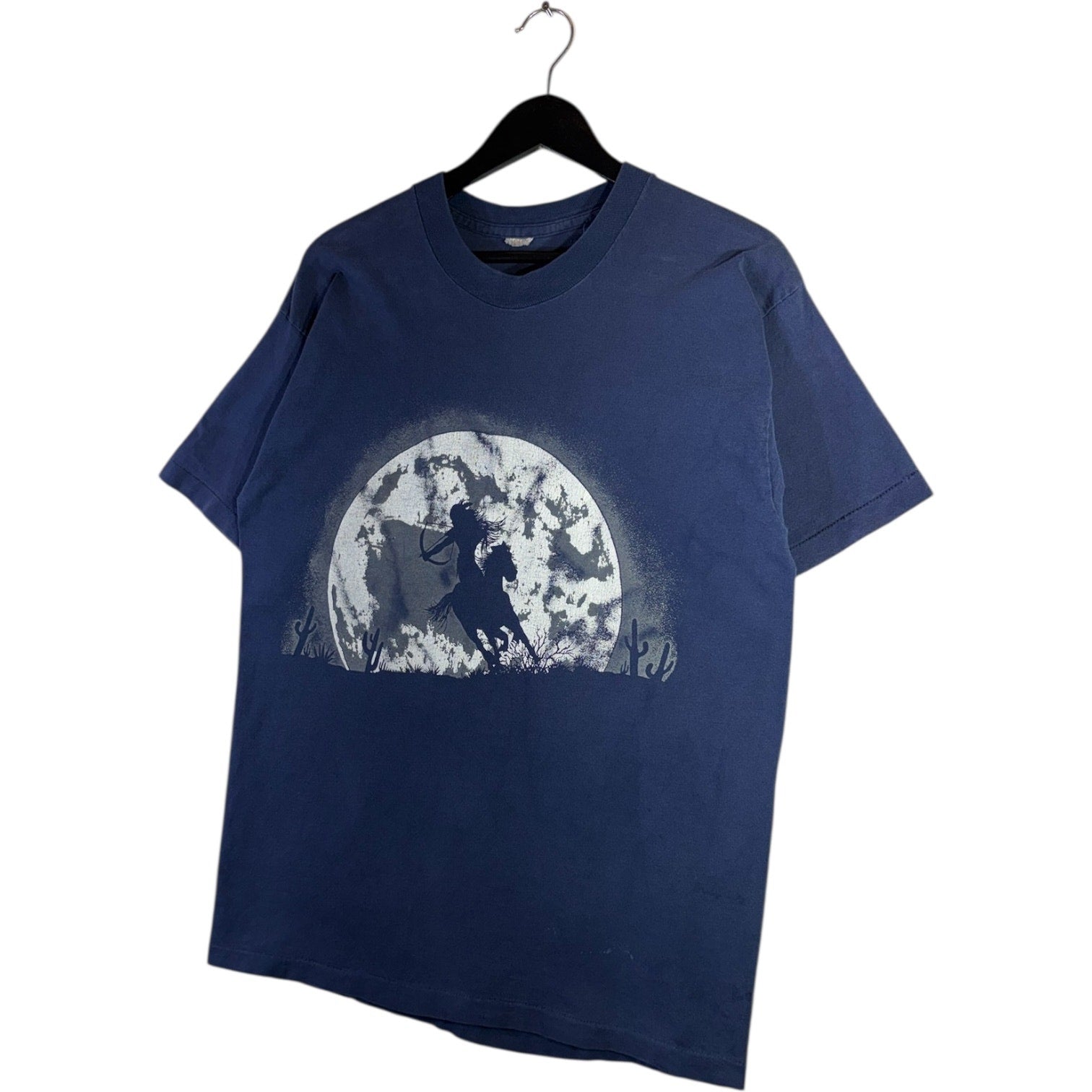 Vintage Cowboy Full Moon Graphic T-Shirt
