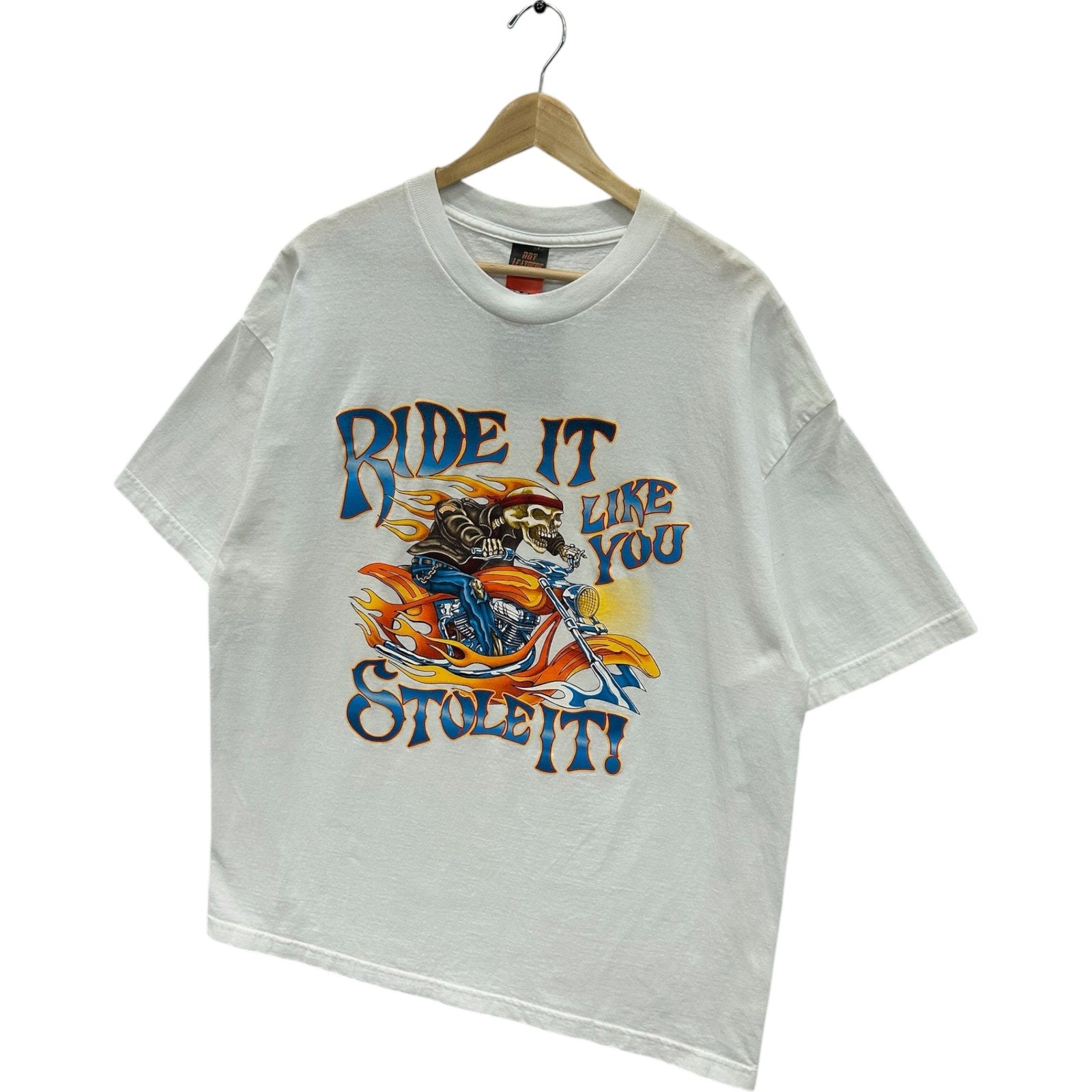 Vintage Hot Leather's "Ride It Like You Stole It" Skull Motorcycle Tee