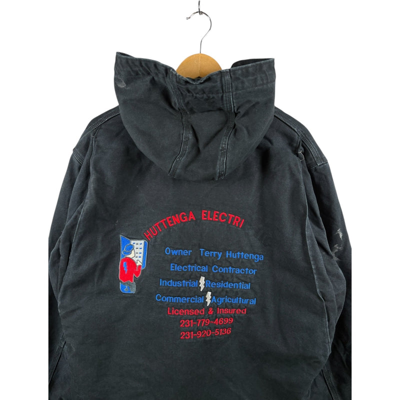 Vintage Carhartt Distressed Full Zip Hooded Workwear Jacket