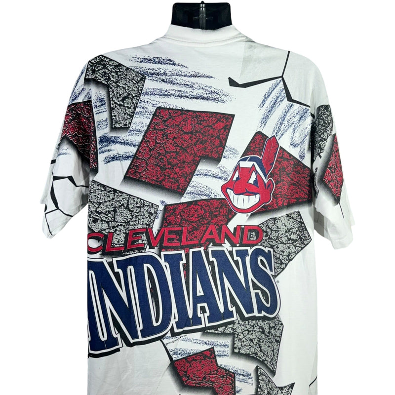 Vintage Cleveland Indians AOP Logo Tee 90s