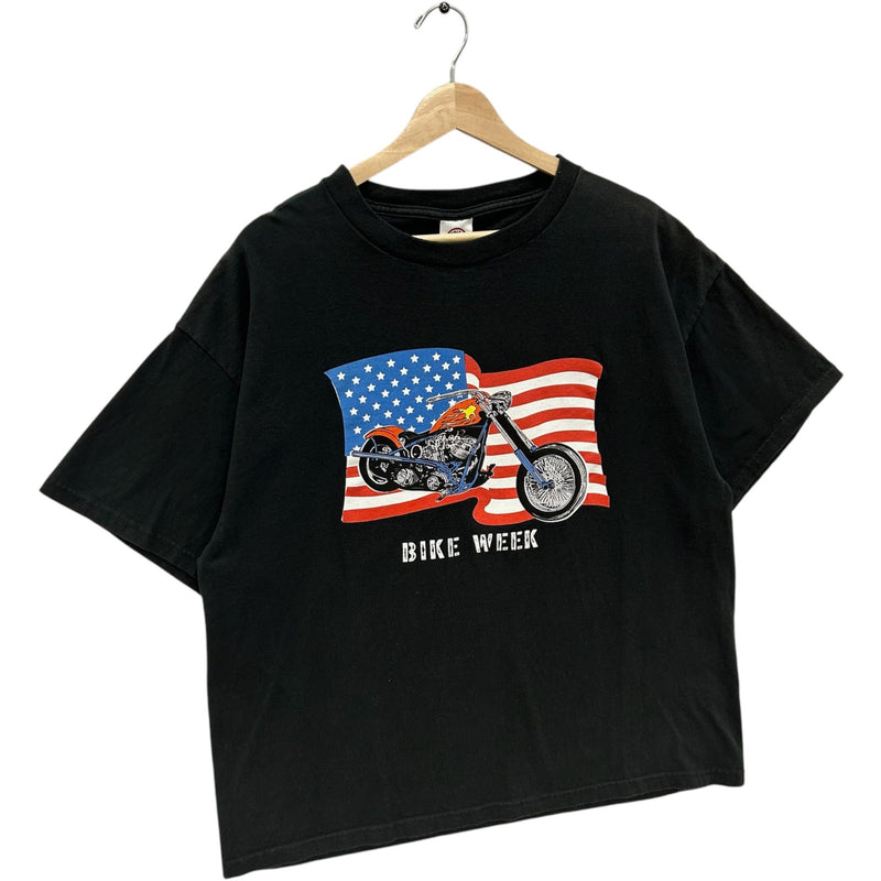 Vintage American Flag Bike Week Tee