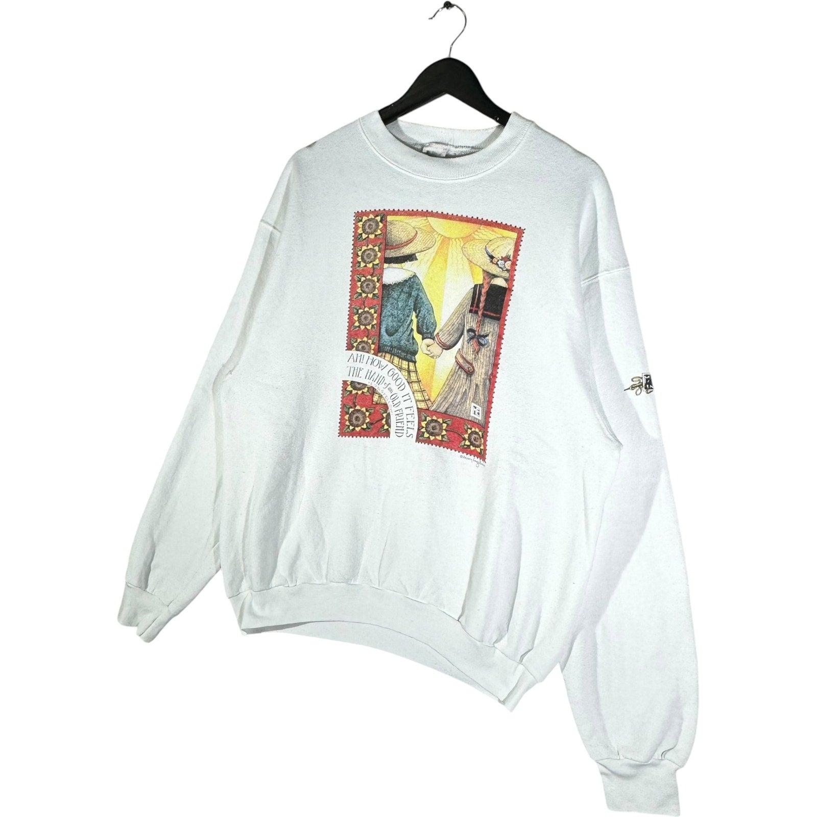 Vintage "The Hand Of An Old Friend" Art Crewneck