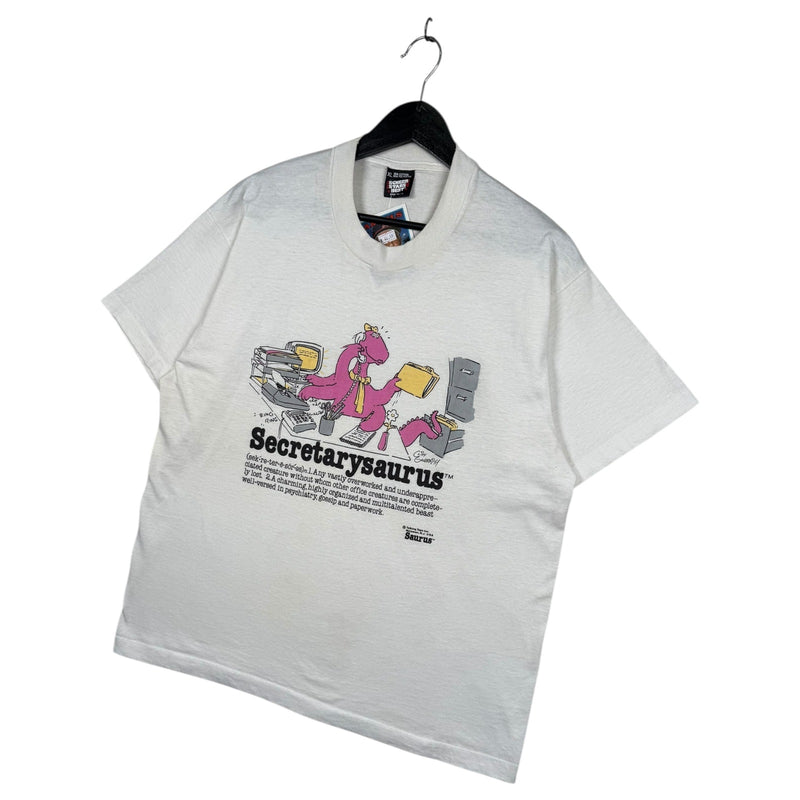 Vintage Secretarysaurus Funny Office Graphic T-Shirt