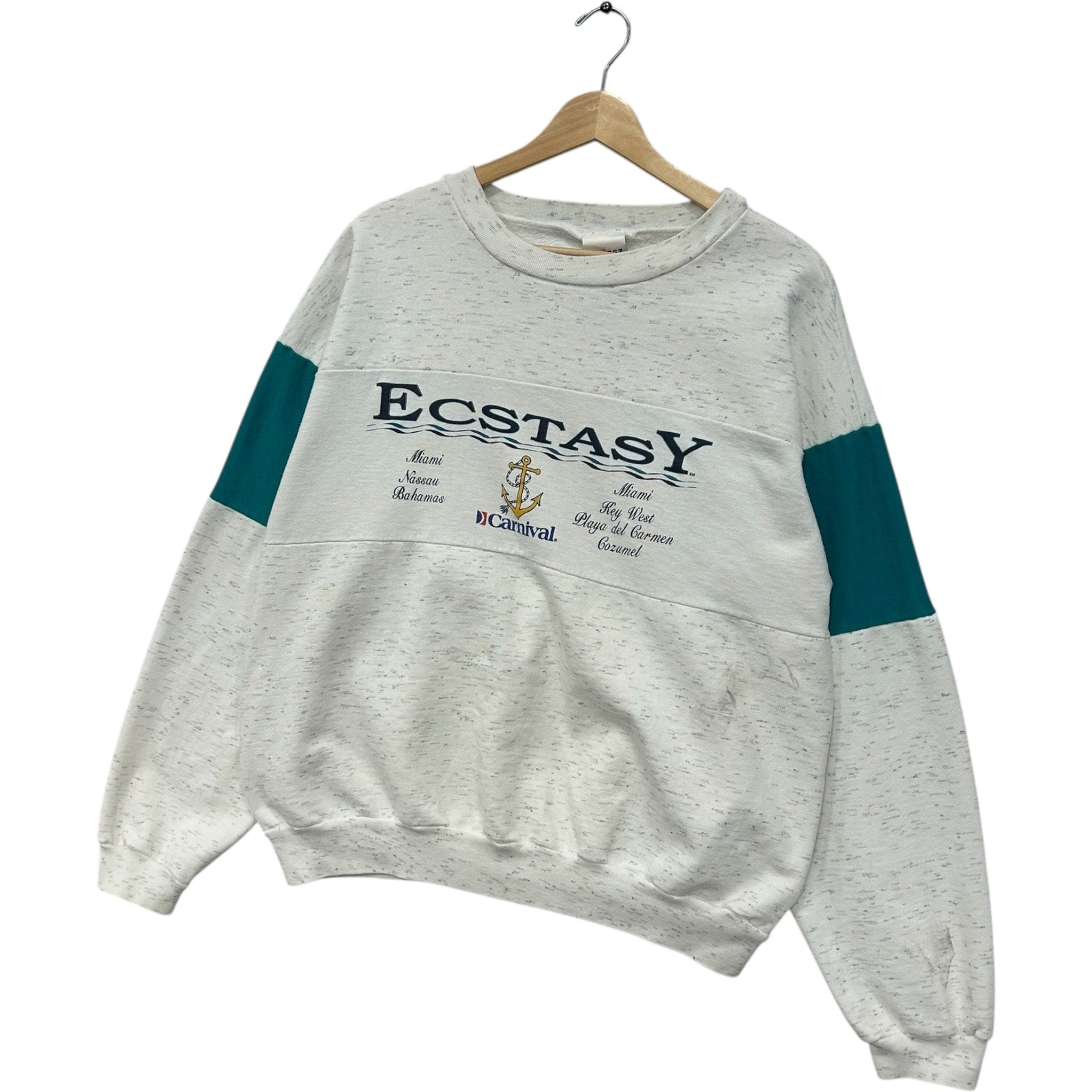 Vintage Carnival Cruises "Ecstasy" Spellout Crewneck 90s