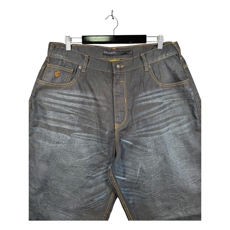Vintage Whiskered Bermuda Jean Denim Shorts 42
