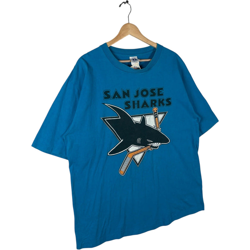 Vintage Logo 7 San Jose Sharks Logo NHL Tee 90s