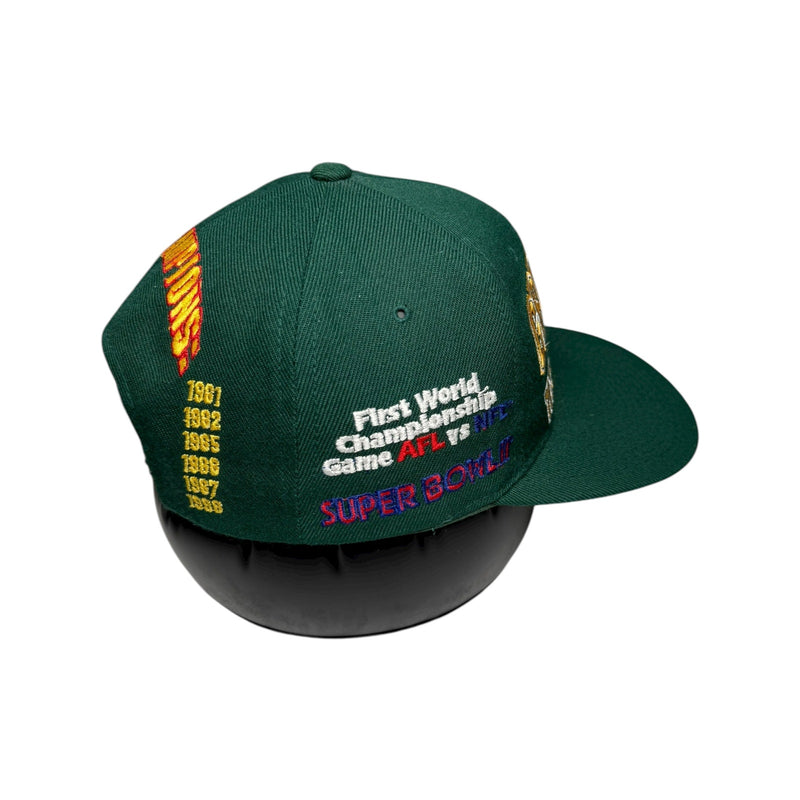 Vintage NFL Green Bay Packers Title Town USA Super Bowl Snapback Hat OSFA