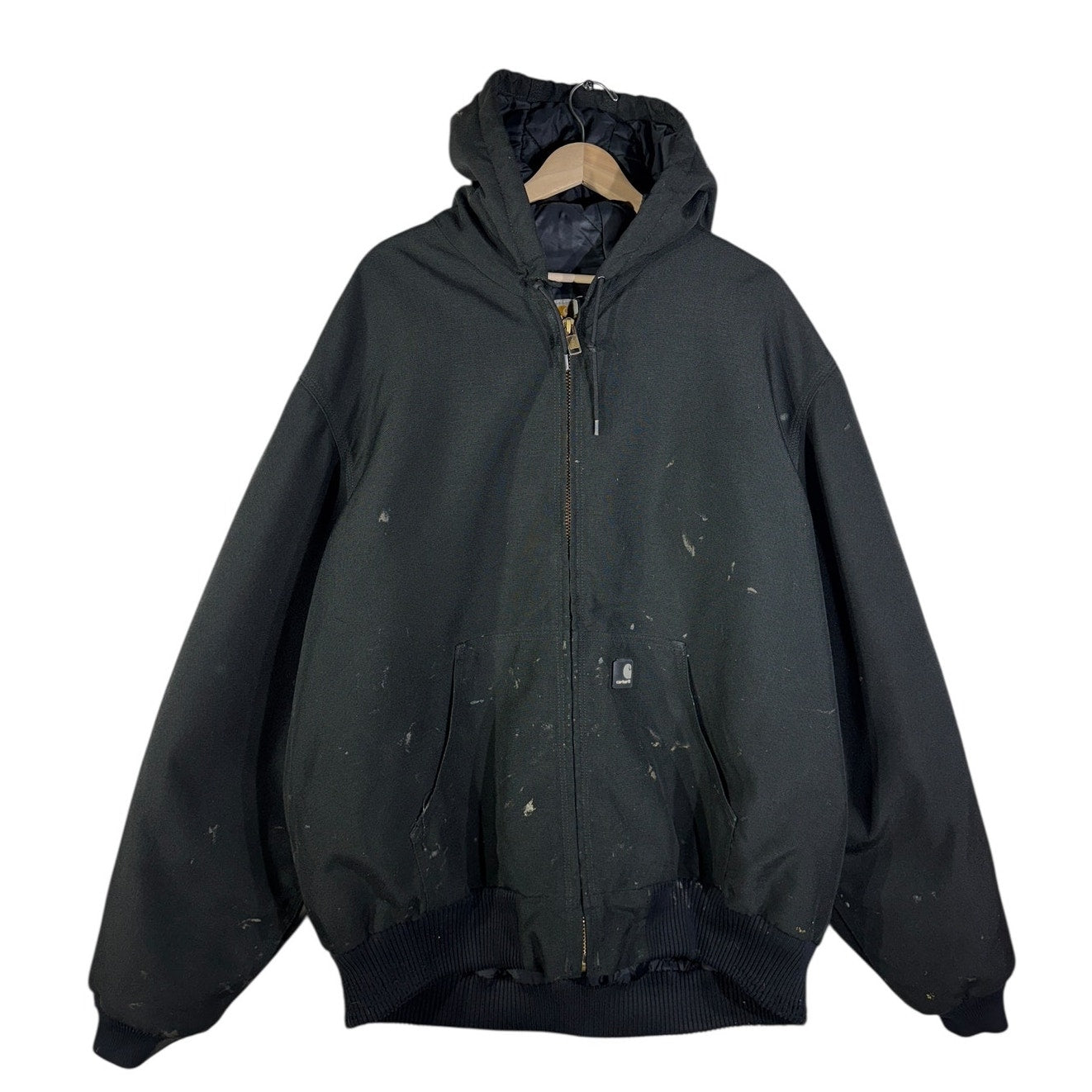 Vintage Carhartt Canvas Hooded Full Zip Workwear Jacket