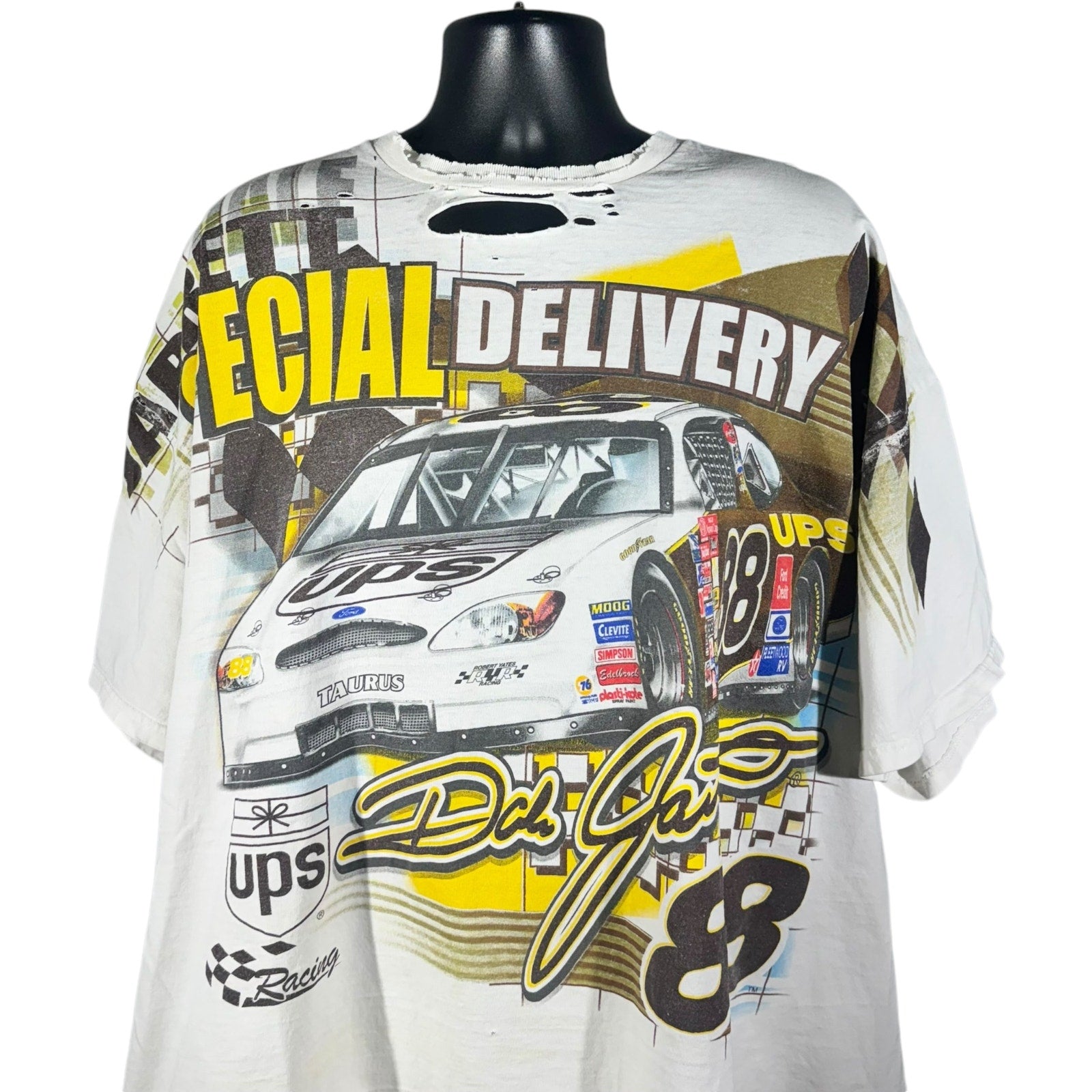 Vintage Dale Jarrett #88 "Special Delivery" AOP NASCAR Tee