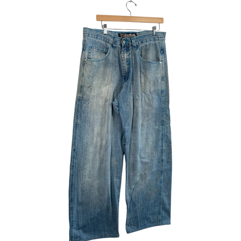 Vintage Southpole Faded Wide Leg Denim Jeans 35 x 30