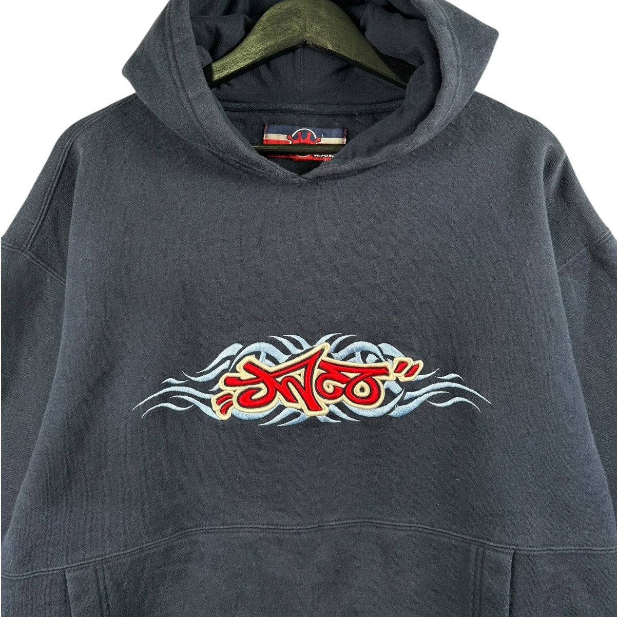 Vintage JNCO Graffiti Logo Tribal Embroidered Hoodie